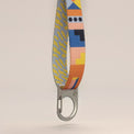 Fur Sie Una designer dog collar featuring a double-sided, abstract pastel pattern with a silver wire-gate locking carabiner